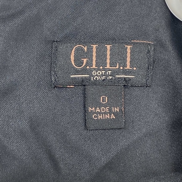 GILI QVC Womens Size 0 Woven Top with Twist Front Detail Noir Black Cap Sleeve - Picture 5 of 8